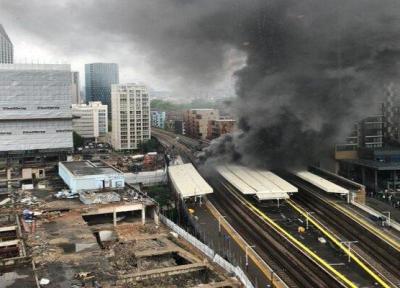 آتش سوزی مهیب و انفجارهای پیاپی در ایستگاه قطاری در لندن